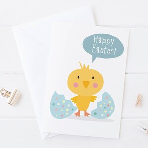 Frohe Ostern Küken Karte - Süßes Osterküken - Osterkarte - Frohe Ostern - süße Karte - Osterkarte für Kinder - Osterkarte für Kinder