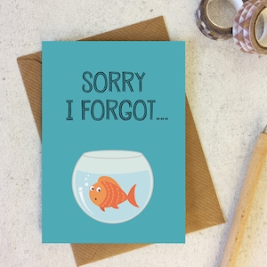 Désolé, j'ai oublié... Carte d'anniversaire avec du retard - Jolies cartes - Carte avec du retard - Désolé, je suis en retard - Carte de vœux pour amis - Wink Design - Royaume-Uni