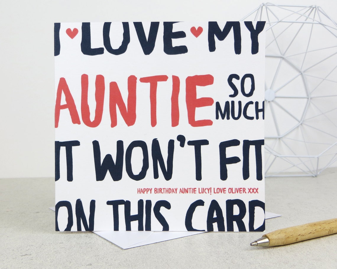 Funny Auntie Birthday Card Personalised Card Card for - Etsy