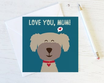 Funny Dog Mum Card - from the dog - dog lover - cockapoo - funny dog card - mum card - animal pun card - card for mum - mom card