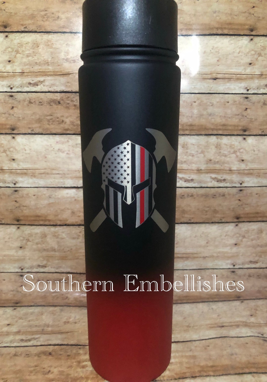 Thin Red Line Spartan Helmet Custom Powder Coated Tumbler - Etsy