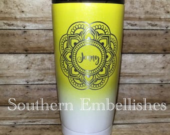 Lace Mandala Powder Coated Tumbler