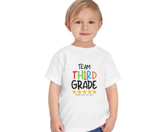 Team-T-Shirt der dritten Klasse, Zurück zu Schult-Studenten-T-Shirt, Jugendgrößen
