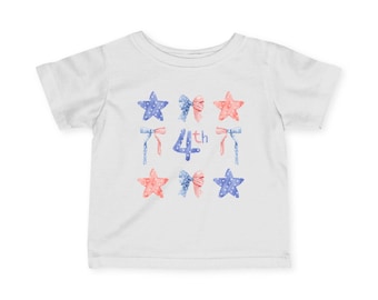 Kinder 4. Juli Sterne Bögen T-Shirt, Rot, Weiß, Blau Hemd
