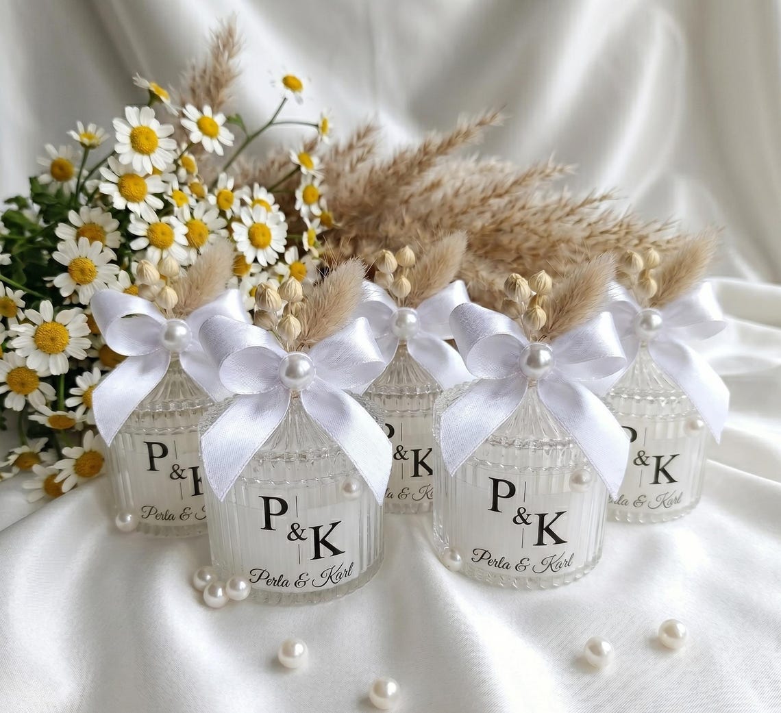 Personalized Wedding Favors for Guests in Bulk, Custom Luxury Candle ...