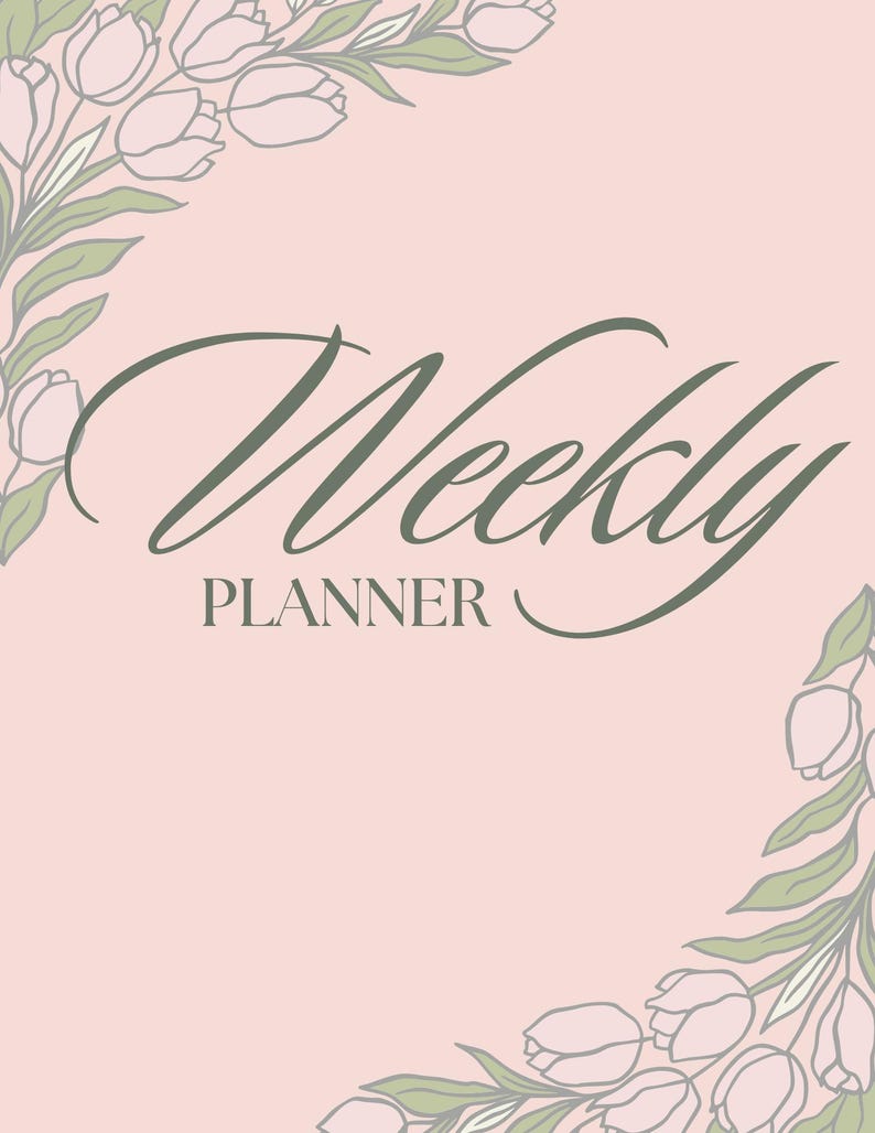 Weekley Planner Cursive Floral Weekly Planner - Etsy