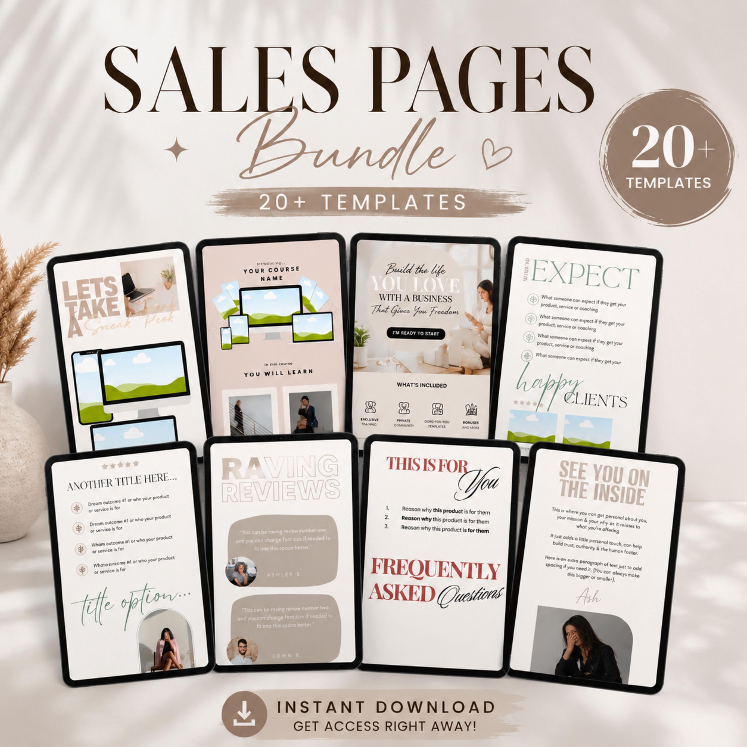 Beacons & Stan Store Sales Page Template | 20+ Sales Page Canva ...