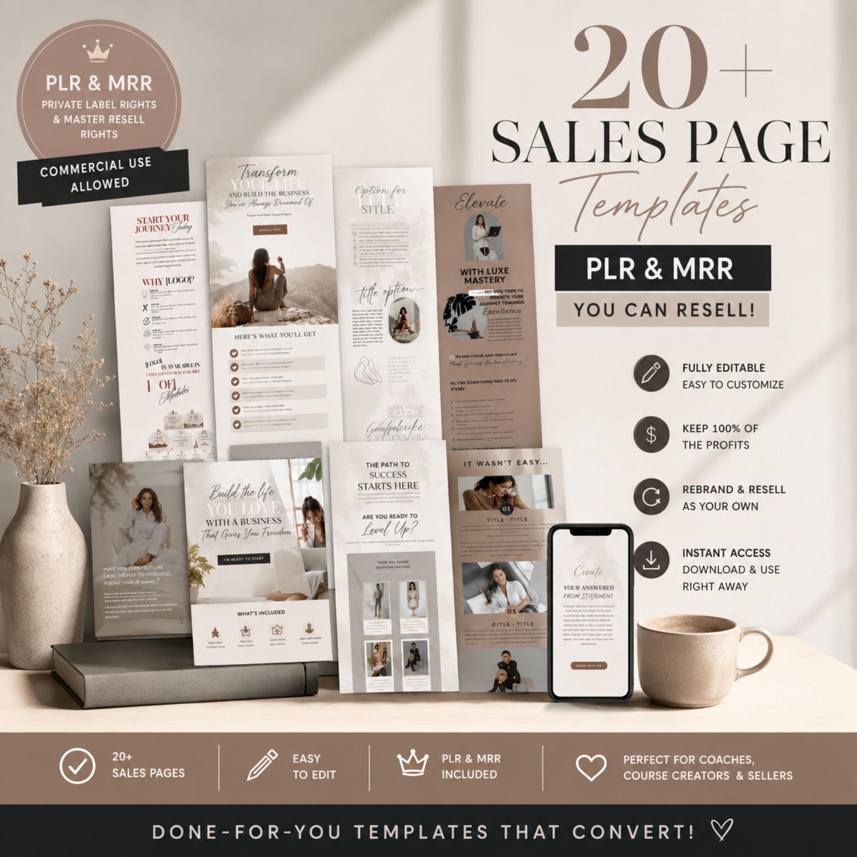 Beacons & Stan Store Sales Page Template | 20+ Sales Page Canva ...