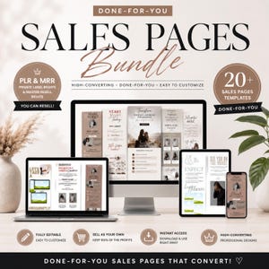 Beacons & Stan Store Sales Page Template | 20+ Sales Page Canva Templates Bundle | Donate For You Sales Pages | High-Converting | PLR + MRR