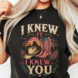 Lo sabía, te conocía PNG, Botas vaqueras occidentales, pulsera de la amistad, diseño de camiseta, descarga de archivo gráfico imagen 4