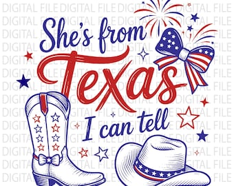 Elle vient du Texas, je vois le fichier numérique PNG du 4 juillet