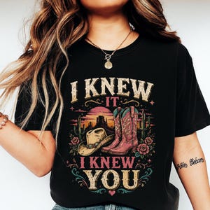Lo sabía, te conocía PNG, Botas vaqueras occidentales, pulsera de la amistad, diseño de camiseta, descarga de archivo gráfico imagen 2