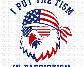 J'ai mis le tism dans le patriotisme PNG Svg, sublimation de drapeau aigle américain, humour patriotique rétro Design, 4 juillet cadeau autisme téléchargement numérique