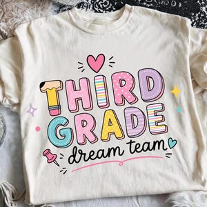 Dream Team Grade PNG Bundle, Back To School Teacher Shirt Designs, Pre-K Kindergarten 1st-5th Grade Sublimation Download image 6