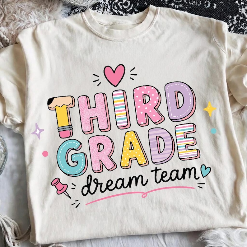 Dream Team Grade PNG Bundle, Back To School Teacher Shirt Designs, Pre-K Kindergarten 1st-5th Grade Sublimation Download image 6