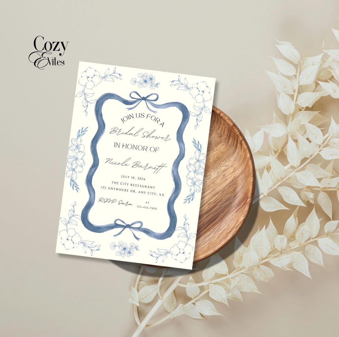 Bridal Shower Invitation Template Lavender De Floral, Editable ...