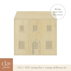 Maison de poupée SVG | Échelle 1:12 | Fichiers découpés CNC ou laser | Plans de jouets en bois à monter soi-même | Téléchargement numérique
