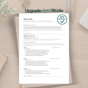 ATS Resume/CV Template | Minimalist, Editable Word, Google Docs | Instant Download | Cover Letter & References Included