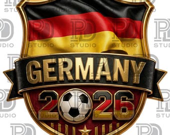 Germany 2026 World Cup Logo Clipart PNG Bundle, Digital Download Football Soccer Theme For Print-on-demand, Commercial Use, Emblems