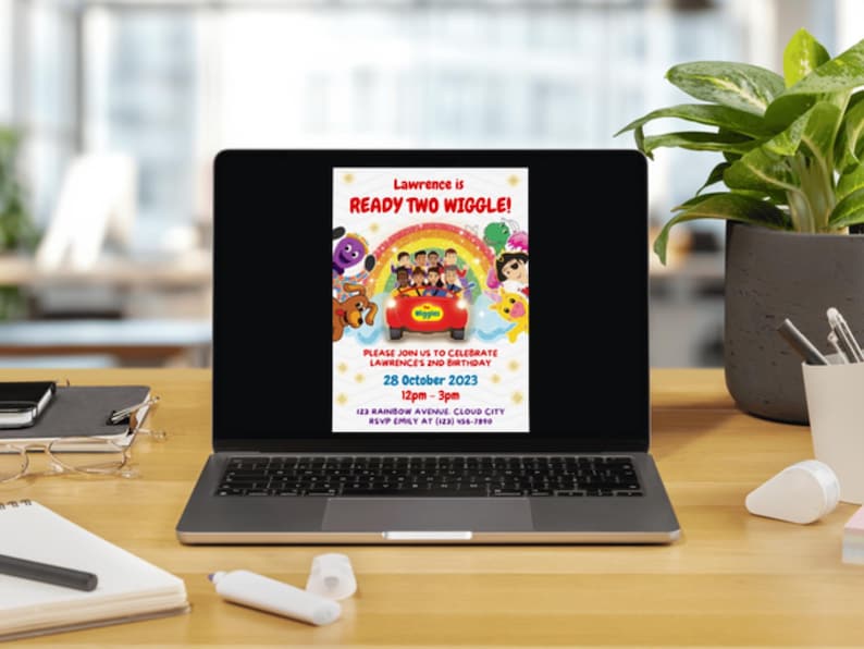 Wiggles 2nd Birthday Invitation Template, Wiggles Birthday Party Invite, Editable Canva 5x7 Digital Download image 6