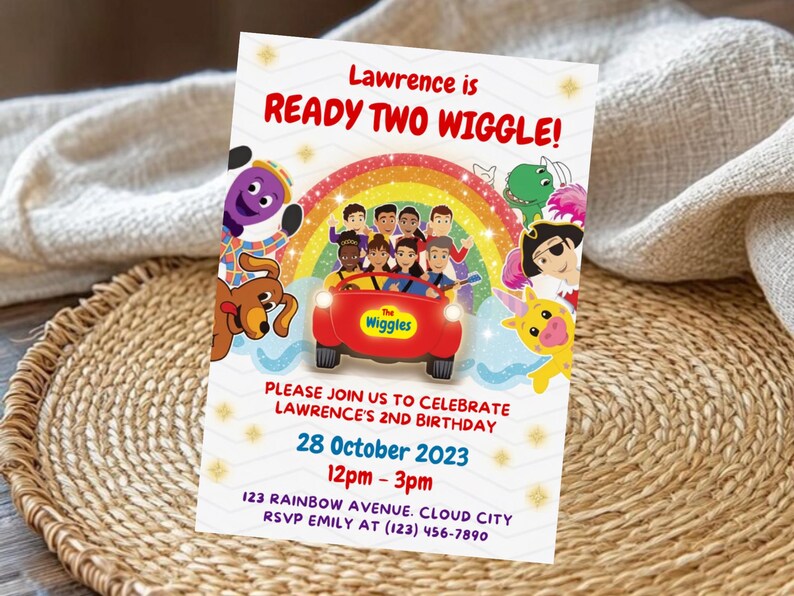 Wiggles 2nd Birthday Invitation Template, Wiggles Birthday Party Invite, Editable Canva 5x7 Digital Download image 11