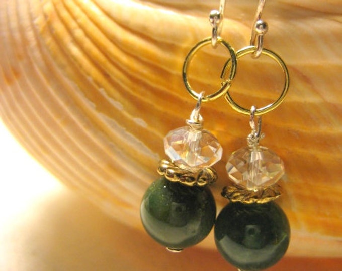 Bloodstone With Fire and Ice Glass Beads SP and GP Earrings Etsy