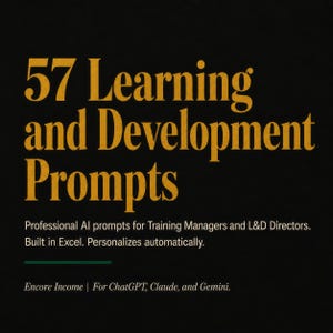 Learning and Development AI Prompt Pack | ChatGPT Prompts for Training Managers and L&D Directors | Excel Workbook Template