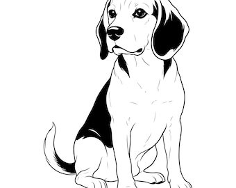 Immagine SVG di un cane Beagle, immagine SVG di un cane che sbircia, immagine SVG della testa di un Beagle, immagine SVG di un cane Beagle, immagine SVG della silhouette di un cucciolo di Beagle, download immediato, utilizzo commerciale