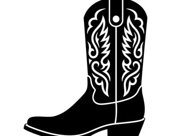 Silhouette di stivale da cowboy in formato SVG, Silhouette di stivale da cowboy, Arte western da cowboy, Clipart da cowboy, File di taglio Circut, Download immediato, Uso commerciale