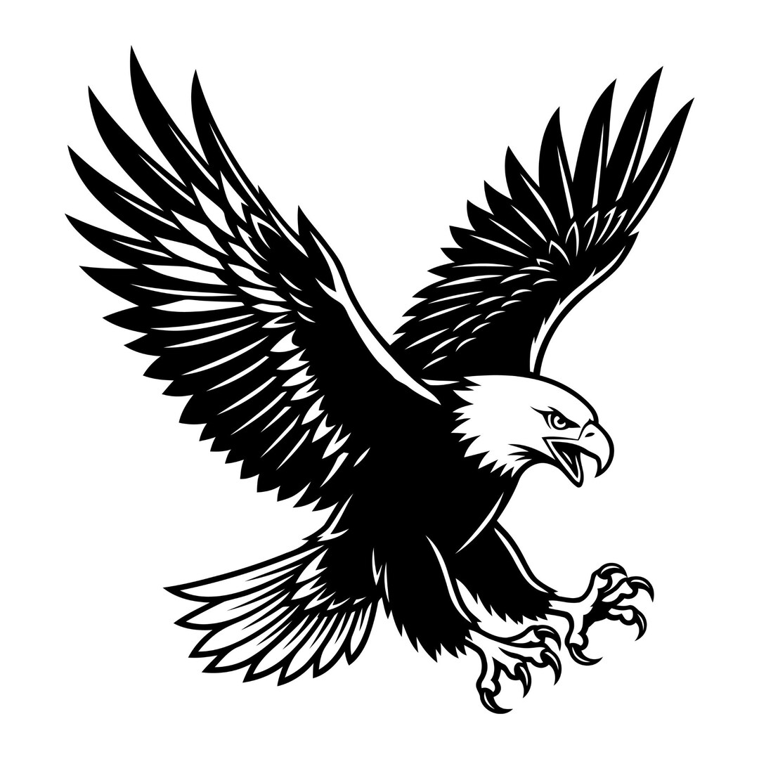 Flying Bald Eagle Svg Files, Bald Eagle Cricut Design, Patriotic ...