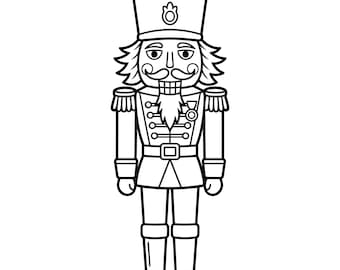 Schiaccianoci SVG, sagoma del soldato classico, file di taglio per Cricut, clipart del personaggio dello Schiaccianoci, SVG, file di taglio, uso commerciale, download immediato