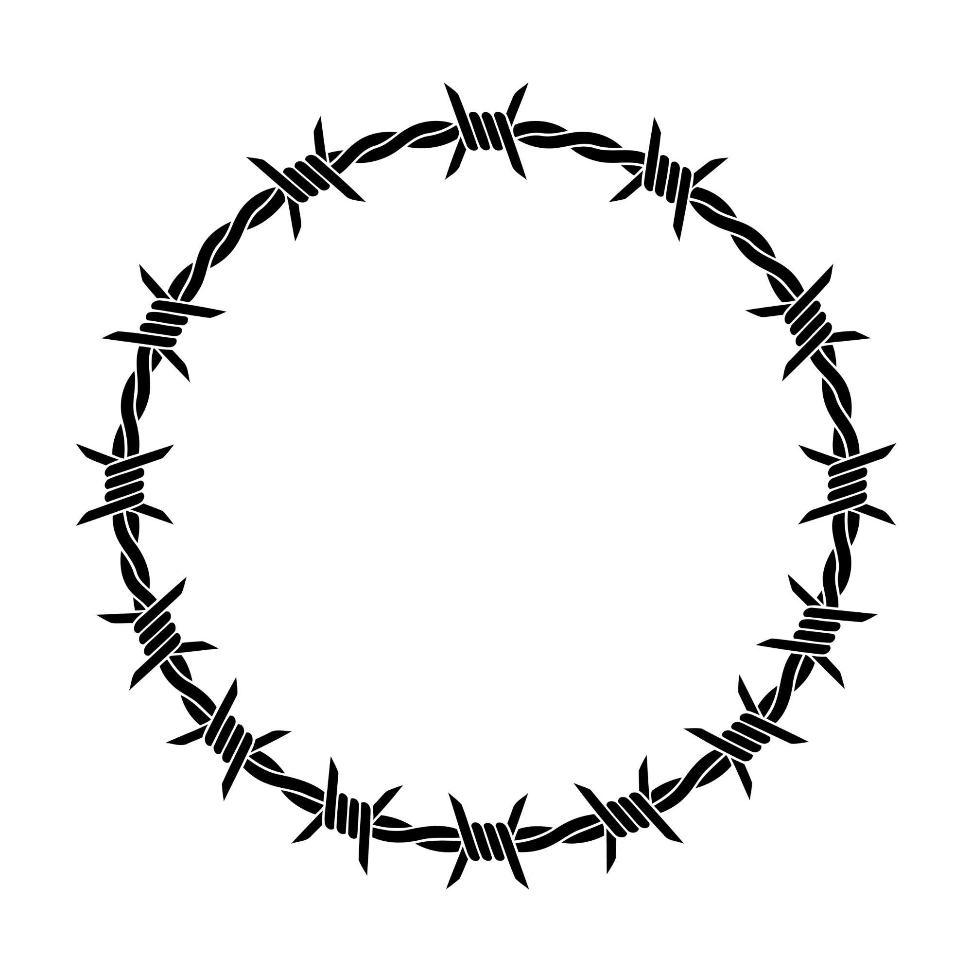 Barbed Wire Frame Svg, Barb Wire Wreath Svg, Barb Wire Clipart, Vector ...