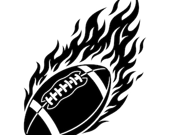 Flaming Football Svg, Flaming Football Clipart, School Football, Playoff Game, Cut Files, Digital Download, Commercial Use