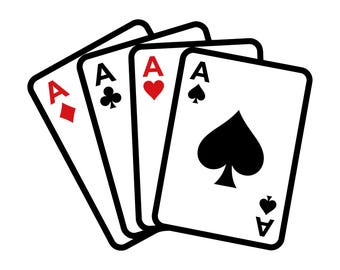 Assi delle carte da gioco SVG, Simboli delle carte da gioco SVG, Assi SVG, Semi delle carte SVG, Carte da poker SVG, Scala reale, Download immediato, Uso commerciale