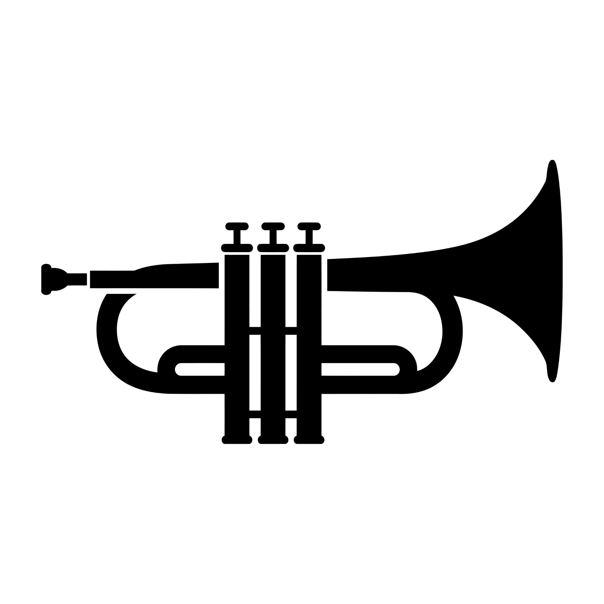 Trumpet Svg, Trumpet Silhouette Svg, Trumpet Vector, Trumpet Cut File ...