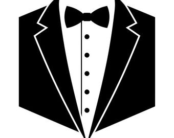 File SVG per smoking, file di taglio per smoking, file SVG per abito e cravatta, papillon per smoking, file Cricut per abito formale, download digitale, uso commerciale