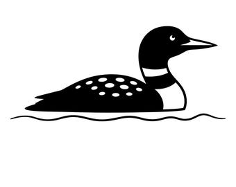 Semplice uccello svasso in acqua SVG, svassi e anatre, scena di fauna selvatica all'aperto, vettore Cricut, file di taglio, uso commerciale, download immediato