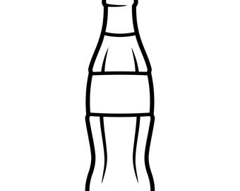 Soda Bottle Svg File, Soda Bottle Clipart, Bottle Vector File, Soda Bottle Silhouette, Soda Bottle Outline, Digital Download