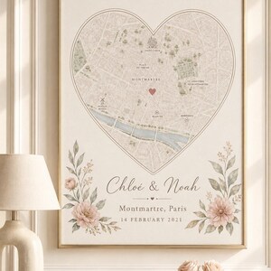 Personalized Where We Met Map, Custom Couple Location Print, First Date or Anniversary Gift, Digital Download