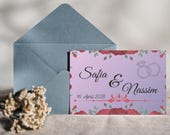 Modèle d'invitation de mariage éditable Canva | Invitation de mariage minimaliste | Téléchargement instantané