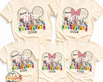 Camisetas personalizadas de vacaciones familiares en Disney World 2026, camisetas de viaje familiar a Disney, camisetas a juego para viajes a Disney, camisetas de equipo familiar de Disneyland