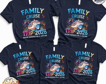 Camisetas para cruceros familiares 2026, Camisetas para crear recuerdos juntos, Camisetas de vacaciones, Conjuntos a juego para cruceros familiares, Camiseta de aventura oceánica