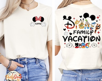 Camiseta personalizada para vacaciones familiares de Disney 2026, camisetas de Mickey y sus amigos de Disneyworld, camisetas a juego de Disney, camisetas familiares de Disney 2026