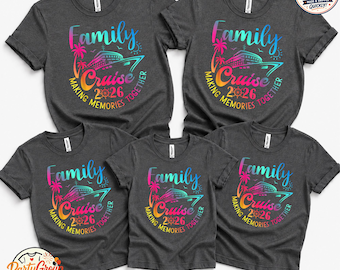 Camiseta para crucero familiar 2026, Camiseta para crear recuerdos juntos, Camisetas personalizadas para viajes en crucero, Camisetas a juego para vacaciones familiares, Camisetas para grupos de crucero