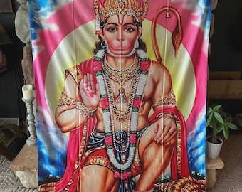 Kleurrijk Hanuman-tapijt uit India, NIEUW