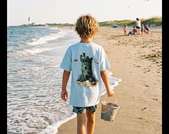 Youth The Outpost — Kids Underwater Sandcastle Tee | Coastal Kids T-Shirt | StaticSwell Garment-Dyed Heavyweight - Comfort Colors 9018