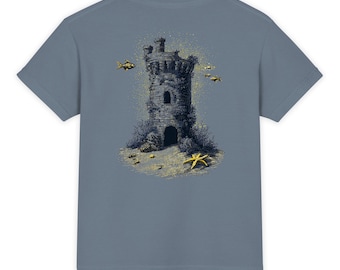 Youth The Outpost — Kids Underwater Sandcastle Tee | Coastal Kids T-Shirt | StaticSwell Garment-Dyed Heavyweight - Comfort Colors 9018