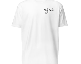 Unisex Cotton-Poly Blend T-Shirt – uzar Script Logo, Lightweight Staple