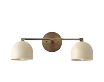 Mid Century Double Wall Sconce, Modern Dome Vanity Light, Customizable Fixture