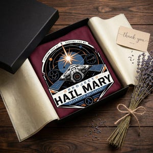 Project Hail Mary T-Shirt | Sci Fi Mission Patch Tee | Retro Book Graphic | Science Fiction Fan Gift